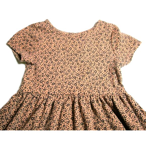 Cat & Jack Toddler Girl's Brown Dress with Leopard Print Size 2T Pleated Skirt - Picture 1 of 4